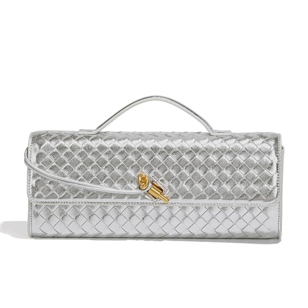3057 Handmade Woven Evening Bag Casual Leather Shoulder Handbag Fashion